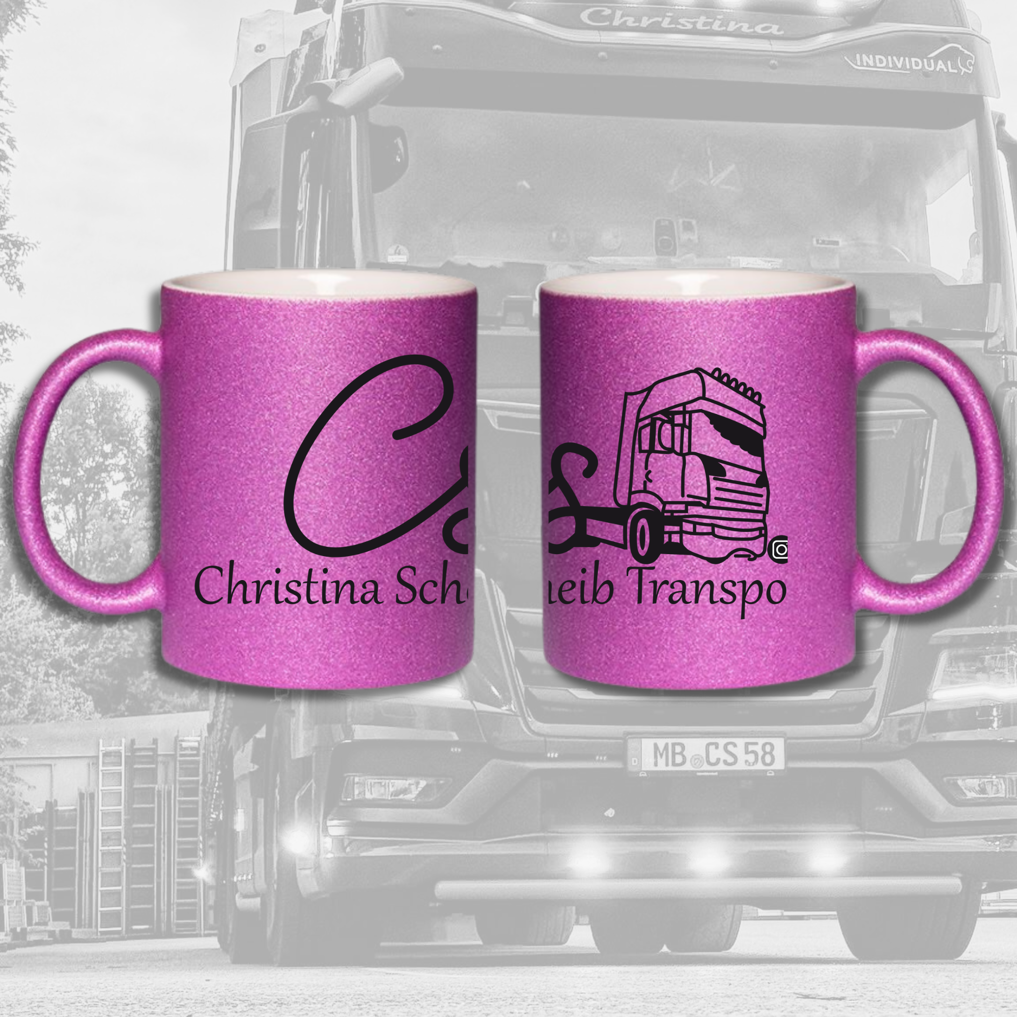 Tasse Pink Glitzer